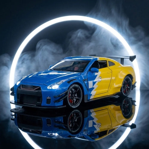 Mistwerks JDM Widebody 1:24 model in blue and yellow
