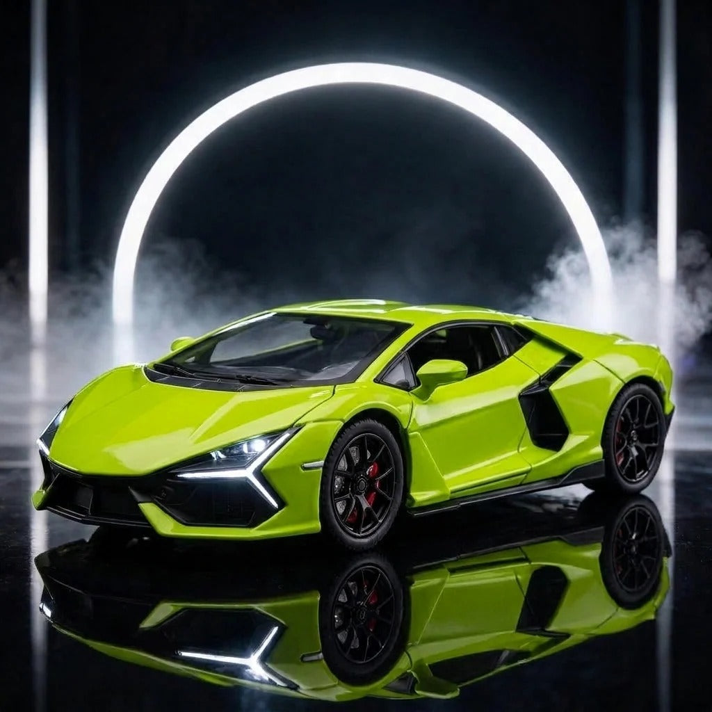 Mistwerks V12 Supercar 1:24 model in lime green