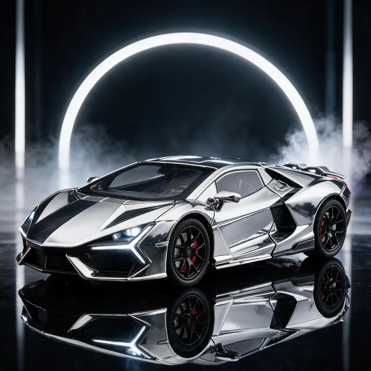 Mistwerks V12 Chrome 1:24 model in silver chrome